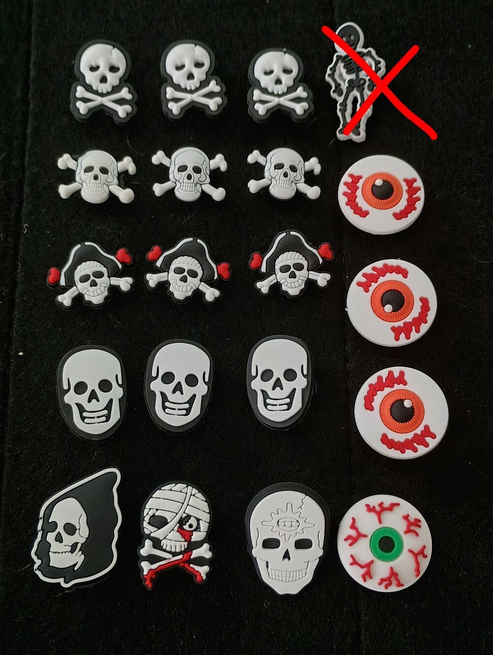 10/$10 Jibbitz Croc Charms - Mix/Match - Halloween Skulls & Eyeballs - New